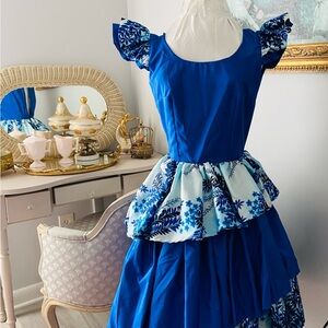 80’s Does The 50’s Vintage Rockabilly Hawaiian Print Party Dress